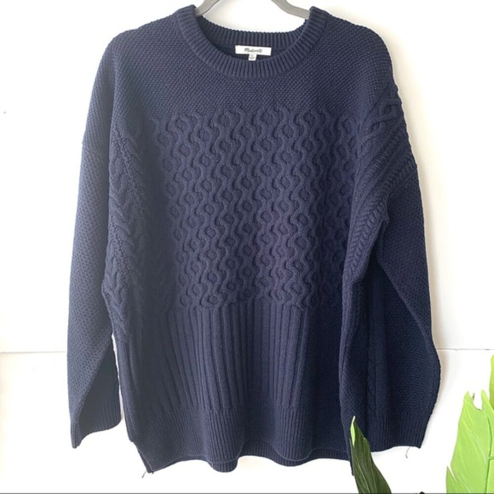 Madwell - Patchwork Cableknit Tunic Sweater Af609… - image 6